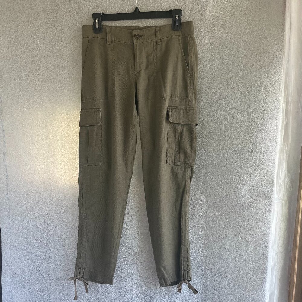 LAUREN RALPH LAUREN CROPPED GREEN CARGO PANTS SIZE: 2P
